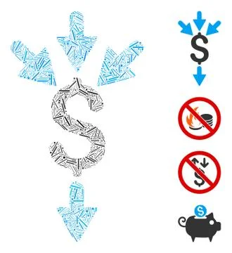 Hatch Combine Payments Icon Vector Mosaic Stock Illustration