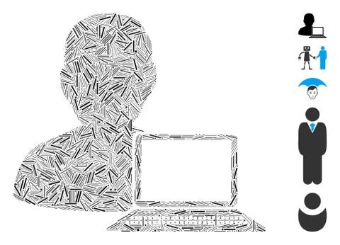 Hatch Computer Programmer Icon Vector Collage Stock-Illustration