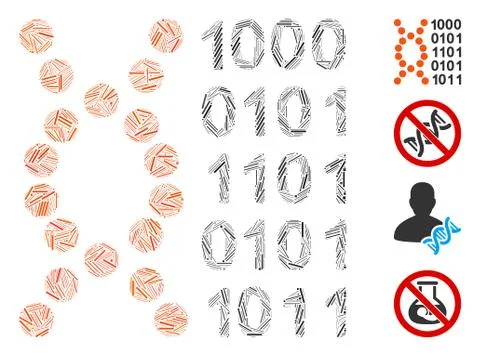 Hatch DNA Code Icon Vector Collage イラスト素材