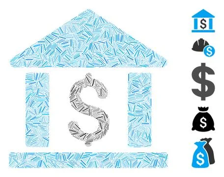 Hatch Dollar Bank Icon Vector Collage Ilustração Stock