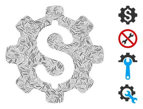 Hatch Dollar Options Icon Vector Collage Illustrazione stock