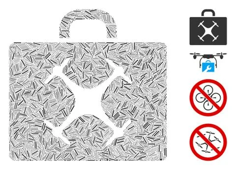 Hatch Drone Case Icon Vector Mosaic Illustration