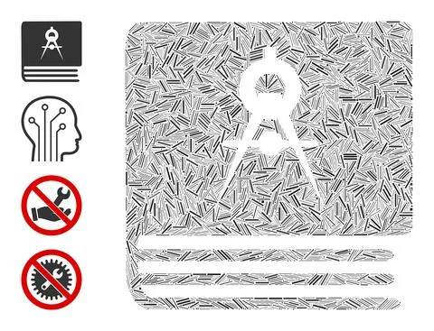 Hatch Engineering Book Icon Vector Mosaic Illustrazione stock