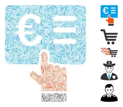 Hatch Euro Order Icon Vector Mosaic Illustrazione stock