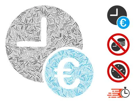 Hatch Euro Recurring Payments Icon Vector Mosaic Stock Illustration