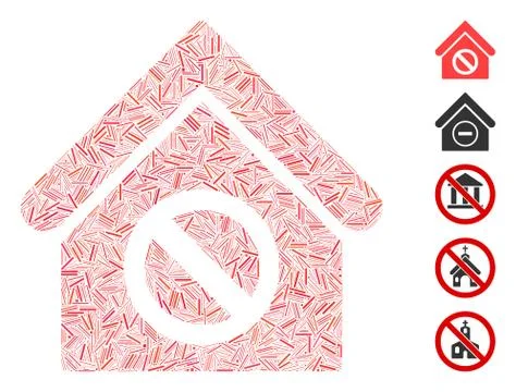 Hatch Forbidden Building Icon Vector Collage Ilustración de archivo