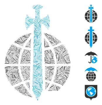Hatch Global Guard Icon Vector Collage Stock Illustration