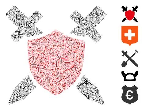 Hatch Guard Shield Icon Vector Collage Stock Illustration