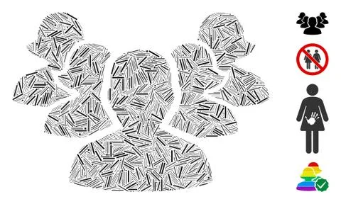 Hatch Harem Icon Vector Collage 스톡 일러스트