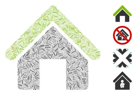 Hatch House Icon Vector Mosaic Illustrazione stock