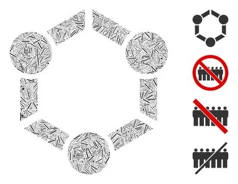 Hatch Human Union Icon Vector Collage Illustrazione stock