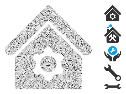 Hatch Industrial Building Icon Vector Mosaic Ilustración de archivo