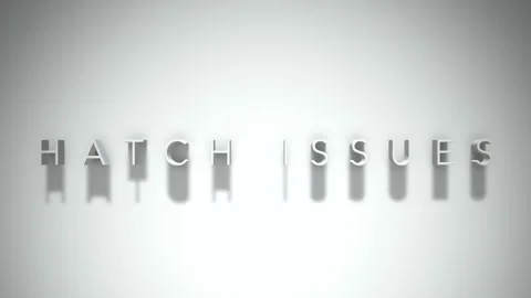 Hatch issues 3D title animation white text on a white background Stock Footage 298896802
