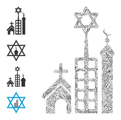 Hatch Jerusalem City Icon Vector Mosaic Illustrazione stock