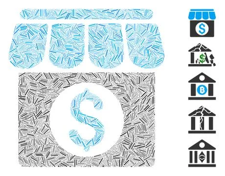 Hatch Market Building Icon Vector Collage Ilustración de archivo