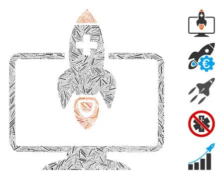 Hatch Medical Startup Icon Vector Collage 스톡 일러스트