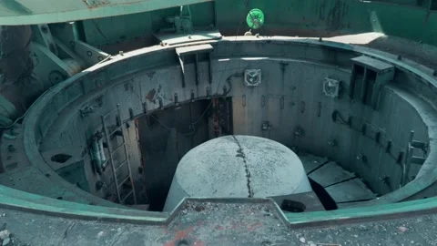 Hatch of mine of nuclear missile. Video stock 171239517