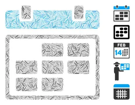 Hatch Month Calendar Icon Vector Collage Stock Illustration
