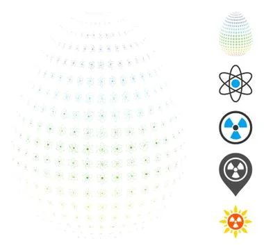 Hatch Mosaic Abstract Atom Egg Icon 스톡 일러스트