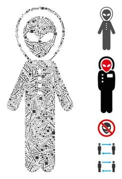 Hatch Mosaic Alien Space Armor Icon 스톡 일러스트