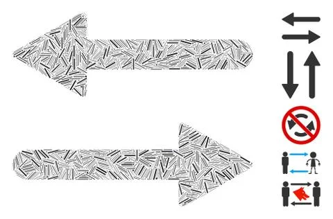 Hatch Mosaic Arrows Exchange Horizontal Icon Illustrazione stock