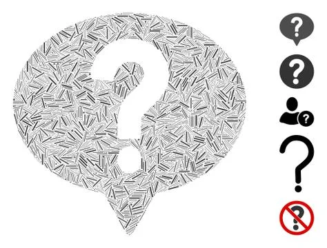 Hatch Mosaic Ask Icon Stock Illustration