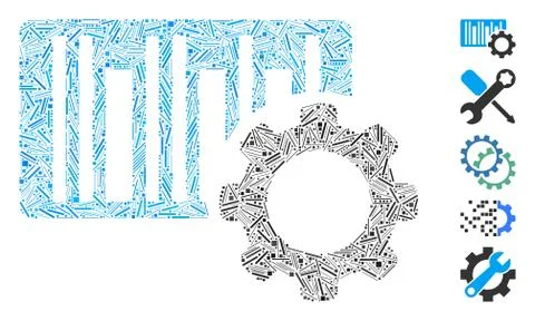 Hatch Mosaic Bar Code Settings Icon Stock-Illustration