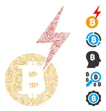 Hatch Mosaic Bitcoin Lightning Strike Illustrazione stock