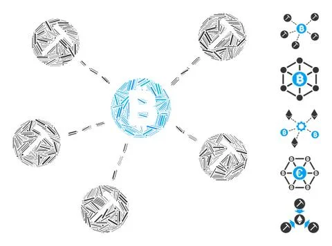 Hatch Mosaic Bitcoin Mining Pool Icon Stock Illustration