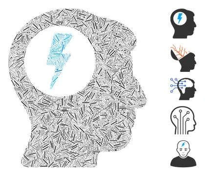 Hatch Mosaic Brain Electric Shock イラスト素材