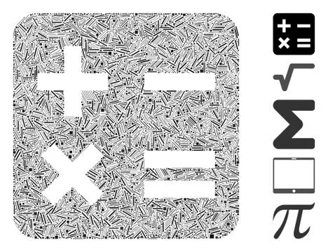 Hatch Mosaic Calculation Icon Illustrazione stock