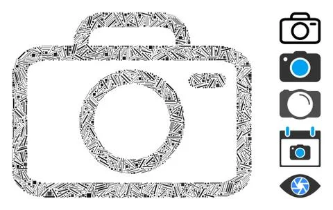 Hatch Mosaic Camera Icon 스톡 일러스트