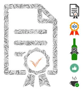 Hatch Mosaic Certified Icon Stock Illustration