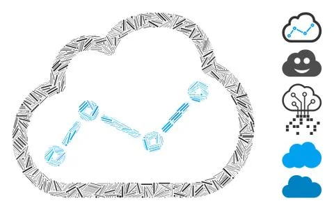 Hatch Mosaic Chart Cloud Icon Stock Illustration