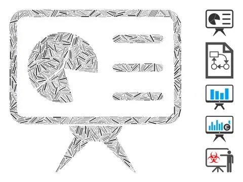 Hatch Mosaic Chart Presentation Board Icon 스톡 일러스트