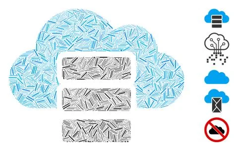 Hatch Mosaic Cloud Database Stock Illustration