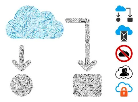 Hatch Mosaic Cloud Flow Chart Icon Illustrazione stock