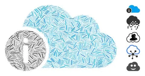 Hatch Mosaic Cloud Info Icon 스톡 일러스트