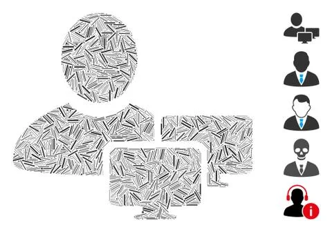 Hatch Mosaic Computer Administrator Icon Illustrazione stock