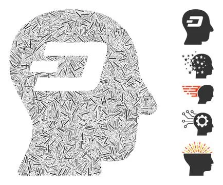 Hatch Mosaic Dash Thinking Stock Illustration