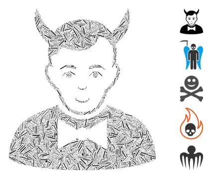 Hatch Mosaic Devil 库存插图