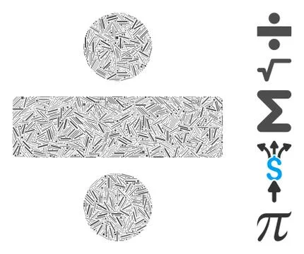 Hatch Mosaic Divide Math Operation Icon Stockillustratie