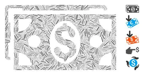Hatch Mosaic Dollar Banknotes Stock Illustration
