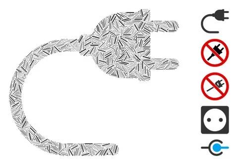 Hatch Mosaic Electrical Cord Icon Stock Illustration