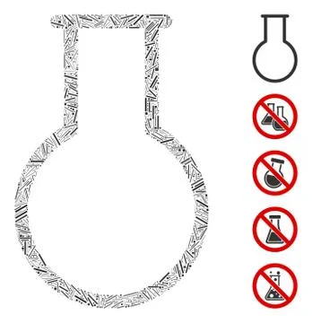 Hatch Mosaic Empty Round Flask Icon Illustrazione stock
