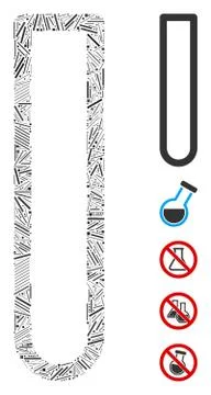 Hatch Mosaic Empty Test Tube Icon Illustrazione stock