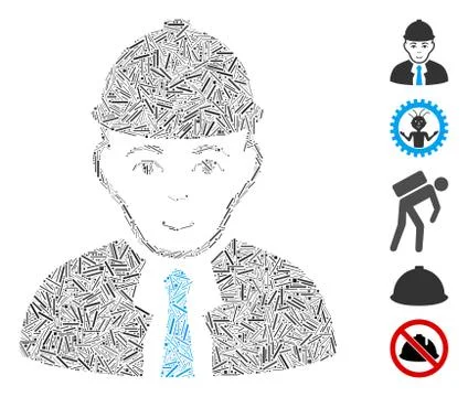 Hatch Mosaic Engineer Icon Illustrazione stock