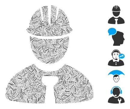 Hatch Mosaic Engineer Icon Illustrazione stock