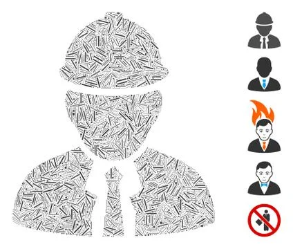 Hatch Mosaic Engineer Icon Stock Illustration