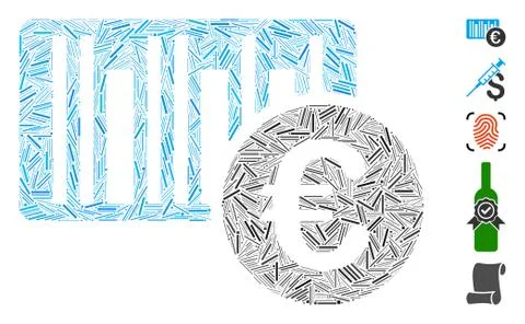 Hatch Mosaic Euro Bar Code Price Icon Illustrazione stock